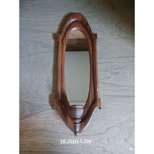 Vintage Metal Faux Wood Wall Sconce Candle Holder